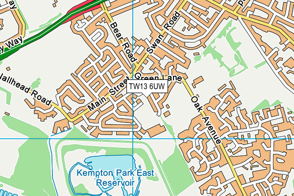 TW13 6UW map - OS VectorMap District (Ordnance Survey)