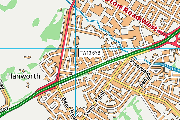 TW13 6YB map - OS VectorMap District (Ordnance Survey) TW13 6YB map - OS VectorMap District (Ordnance Survey)