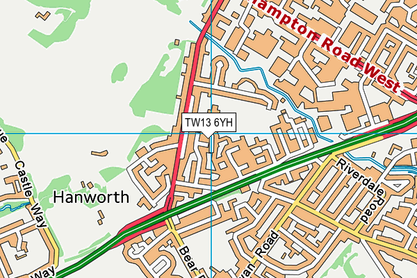 TW13 6YH map - OS VectorMap District (Ordnance Survey)