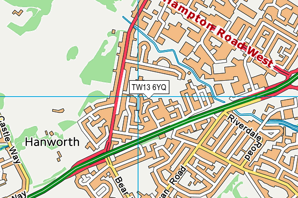 TW13 6YQ map - OS VectorMap District (Ordnance Survey) TW13 6YQ map - OS VectorMap District (Ordnance Survey)