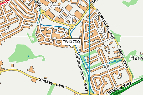 TW13 7DQ map - OS VectorMap District (Ordnance Survey) TW13 7DQ map - OS VectorMap District (Ordnance Survey)