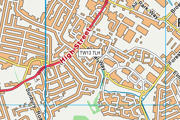 TW13 7LH map - OS VectorMap District (Ordnance Survey) TW13 7LH map - OS VectorMap District (Ordnance Survey)