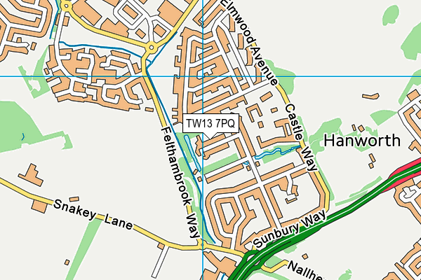 TW13 7PQ map - OS VectorMap District (Ordnance Survey) TW13 7PQ map - OS VectorMap District (Ordnance Survey)