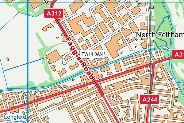 TW14 0AN map - OS VectorMap District (Ordnance Survey) TW14 0AN map - OS VectorMap District (Ordnance Survey)