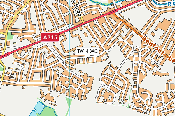 TW14 8AQ map - OS VectorMap District (Ordnance Survey) TW14 8AQ map - OS VectorMap District (Ordnance Survey)