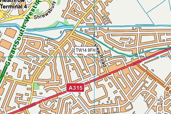 TW14 8FH map - OS VectorMap District (Ordnance Survey) TW14 8FH map - OS VectorMap District (Ordnance Survey)