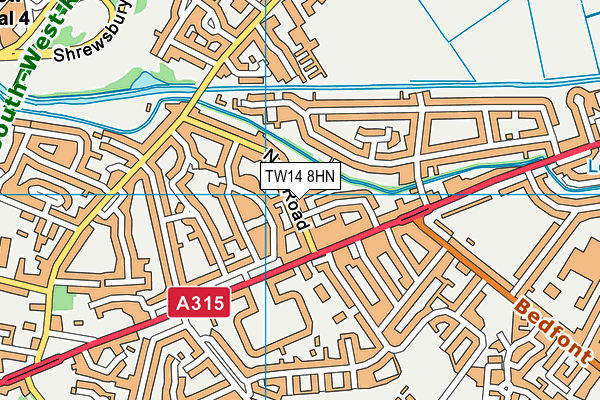 TW14 8HN map - OS VectorMap District (Ordnance Survey)