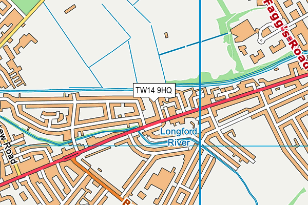 TW14 9HQ map - OS VectorMap District (Ordnance Survey)