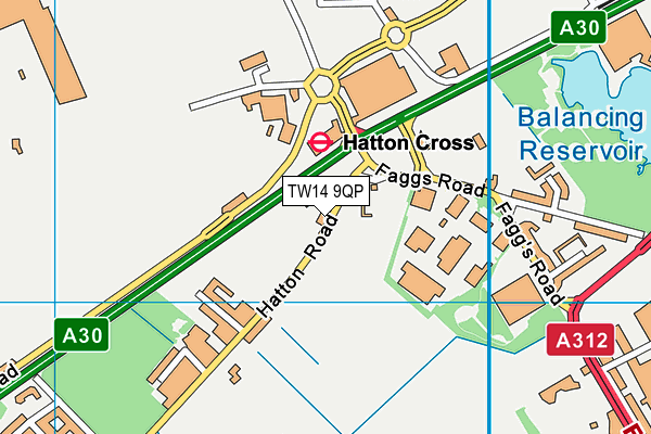 TW14 9QP map - OS VectorMap District (Ordnance Survey)