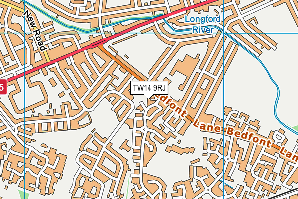 TW14 9RJ map - OS VectorMap District (Ordnance Survey) TW14 9RJ map - OS VectorMap District (Ordnance Survey)