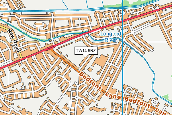 TW14 9RZ map - OS VectorMap District (Ordnance Survey) TW14 9RZ map - OS VectorMap District (Ordnance Survey)