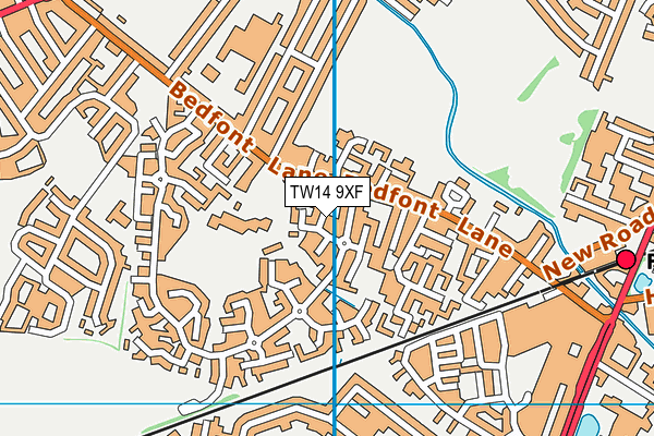 TW14 9XF map - OS VectorMap District (Ordnance Survey) TW14 9XF map - OS VectorMap District (Ordnance Survey)