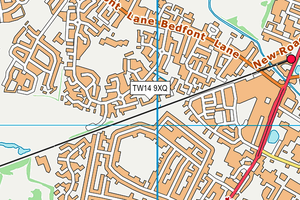 TW14 9XQ map - OS VectorMap District (Ordnance Survey) TW14 9XQ map - OS VectorMap District (Ordnance Survey)