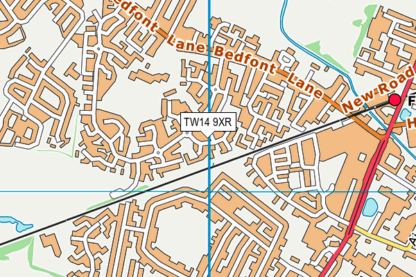 TW14 9XR map - OS VectorMap District (Ordnance Survey) TW14 9XR map - OS VectorMap District (Ordnance Survey)
