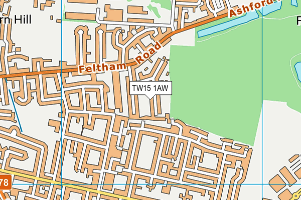 TW15 1AW map - OS VectorMap District (Ordnance Survey) TW15 1AW map - OS VectorMap District (Ordnance Survey)