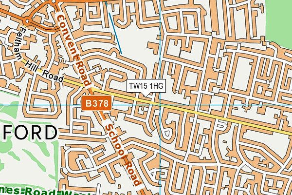 TW15 1HG map - OS VectorMap District (Ordnance Survey) TW15 1HG map - OS VectorMap District (Ordnance Survey)