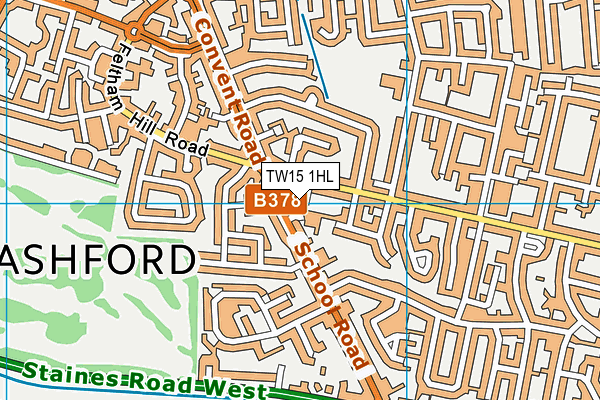 TW15 1HL map - OS VectorMap District (Ordnance Survey)