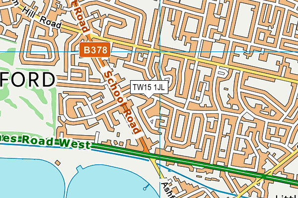 TW15 1JL map - OS VectorMap District (Ordnance Survey) TW15 1JL map - OS VectorMap District (Ordnance Survey)