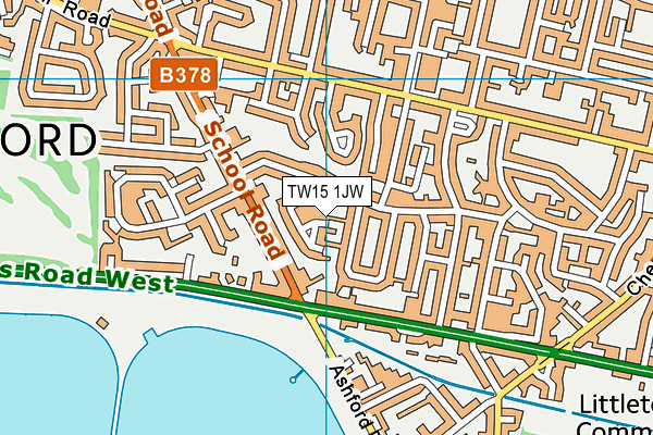 TW15 1JW map - OS VectorMap District (Ordnance Survey)