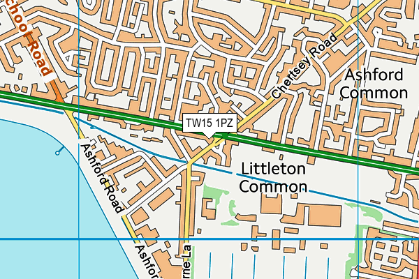 TW15 1PZ map - OS VectorMap District (Ordnance Survey) TW15 1PZ map - OS VectorMap District (Ordnance Survey)