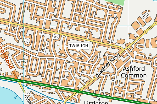 TW15 1QH map - OS VectorMap District (Ordnance Survey) TW15 1QH map - OS VectorMap District (Ordnance Survey)