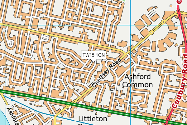 TW15 1QN map - OS VectorMap District (Ordnance Survey) TW15 1QN map - OS VectorMap District (Ordnance Survey)