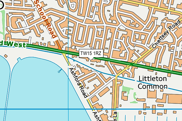 TW15 1RZ map - OS VectorMap District (Ordnance Survey)
