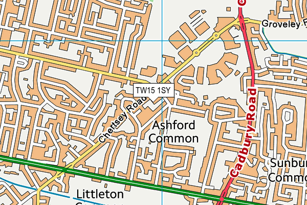 TW15 1SY map - OS VectorMap District (Ordnance Survey)