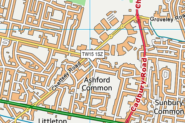 TW15 1SZ map - OS VectorMap District (Ordnance Survey) TW15 1SZ map - OS VectorMap District (Ordnance Survey)