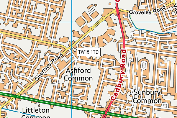 TW15 1TD map - OS VectorMap District (Ordnance Survey) TW15 1TD map - OS VectorMap District (Ordnance Survey)