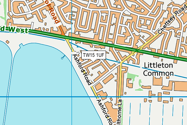 TW15 1UF map - OS VectorMap District (Ordnance Survey)