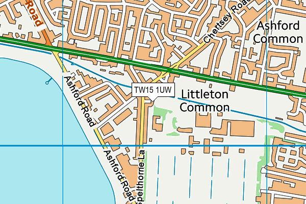 TW15 1UW map - OS VectorMap District (Ordnance Survey)