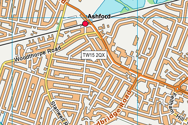 TW15 2QX map - OS VectorMap District (Ordnance Survey) TW15 2QX map - OS VectorMap District (Ordnance Survey)