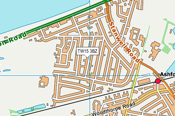 TW15 3BZ map - OS VectorMap District (Ordnance Survey) TW15 3BZ map - OS VectorMap District (Ordnance Survey)