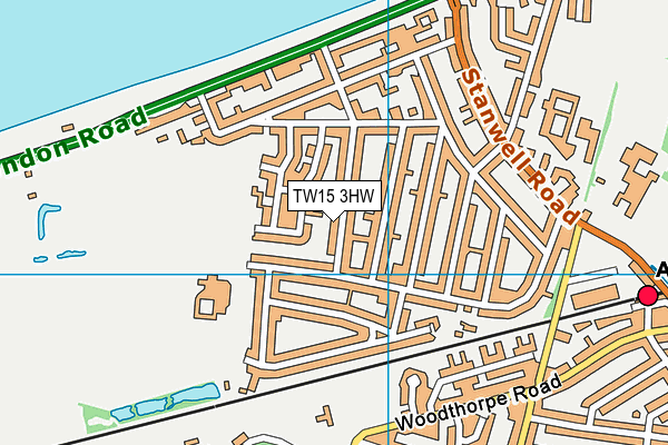 TW15 3HW map - OS VectorMap District (Ordnance Survey) TW15 3HW map - OS VectorMap District (Ordnance Survey)