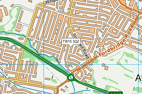 TW15 3QZ map - OS VectorMap District (Ordnance Survey)