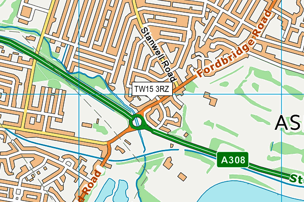 TW15 3RZ map - OS VectorMap District (Ordnance Survey) TW15 3RZ map - OS VectorMap District (Ordnance Survey)