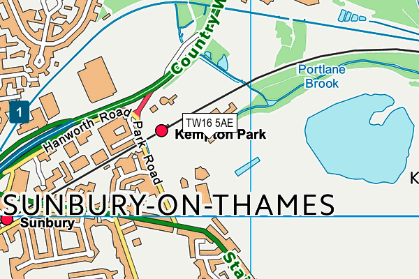 TW16 5AE map - OS VectorMap District (Ordnance Survey) TW16 5AE map - OS VectorMap District (Ordnance Survey)
