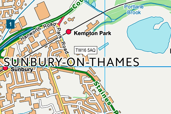 TW16 5AQ map - OS VectorMap District (Ordnance Survey)
