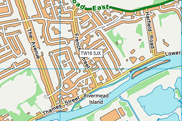 TW16 5JX map - OS VectorMap District (Ordnance Survey) TW16 5JX map - OS VectorMap District (Ordnance Survey)