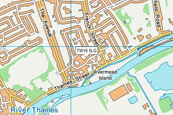 TW16 5LG map - OS VectorMap District (Ordnance Survey) TW16 5LG map - OS VectorMap District (Ordnance Survey)