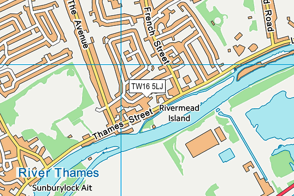 TW16 5LJ map - OS VectorMap District (Ordnance Survey) TW16 5LJ map - OS VectorMap District (Ordnance Survey)