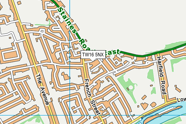 TW16 5NX map - OS VectorMap District (Ordnance Survey) TW16 5NX map - OS VectorMap District (Ordnance Survey)