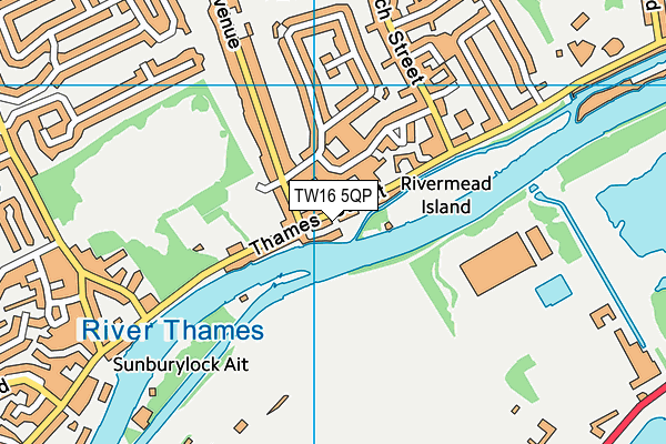 TW16 5QP map - OS VectorMap District (Ordnance Survey) TW16 5QP map - OS VectorMap District (Ordnance Survey)