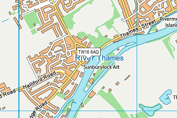 TW16 6AQ map - OS VectorMap District (Ordnance Survey)