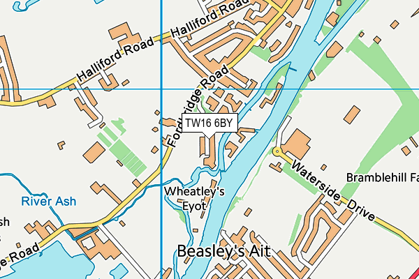 TW16 6BY map - OS VectorMap District (Ordnance Survey) TW16 6BY map - OS VectorMap District (Ordnance Survey)