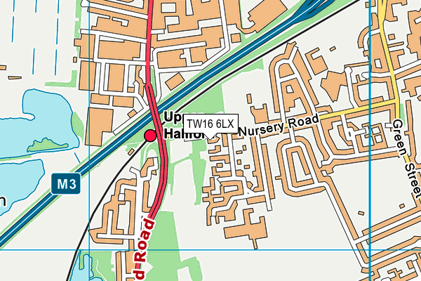 TW16 6LX map - OS VectorMap District (Ordnance Survey)