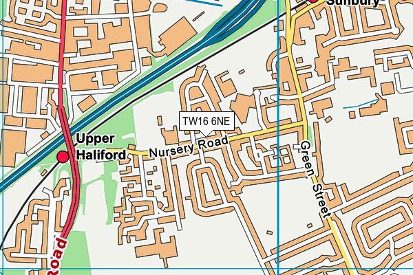 TW16 6NE map - OS VectorMap District (Ordnance Survey) TW16 6NE map - OS VectorMap District (Ordnance Survey)
