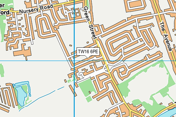 TW16 6PE map - OS VectorMap District (Ordnance Survey)