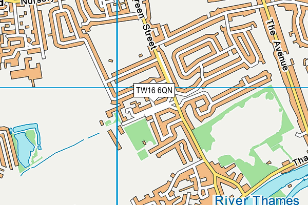 TW16 6QN map - OS VectorMap District (Ordnance Survey)